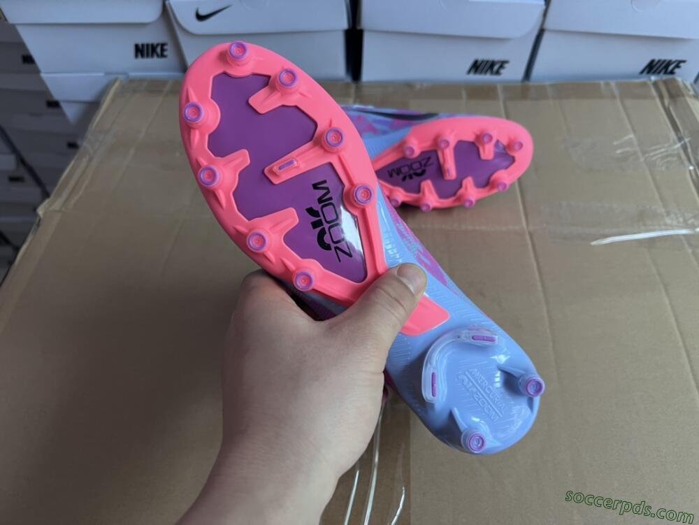 Nike Air Zoom Mercurial Vapor 15 Elite AG Low-Tops Football Boots - Blue/Purple/Pink
