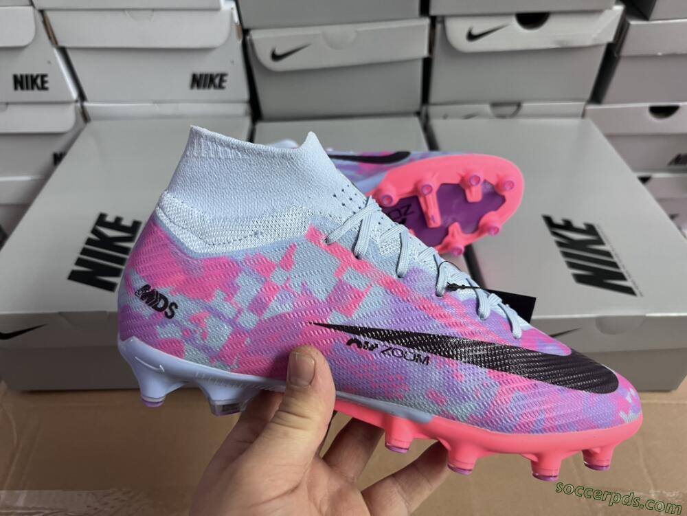Nike Air Zoom Mercurial Superfly 9 Elite AG High-Tops Football Boots - Blue/Purple/Pink