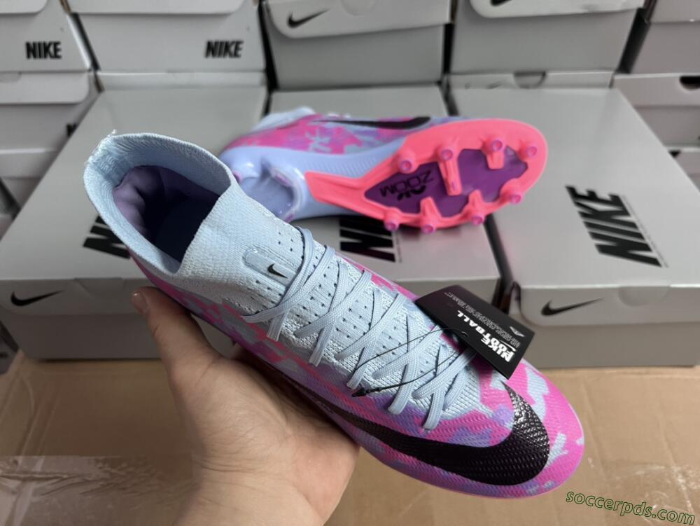 Nike Air Zoom Mercurial Superfly 9 Elite AG High-Tops Football Boots - Blue/Purple/Pink