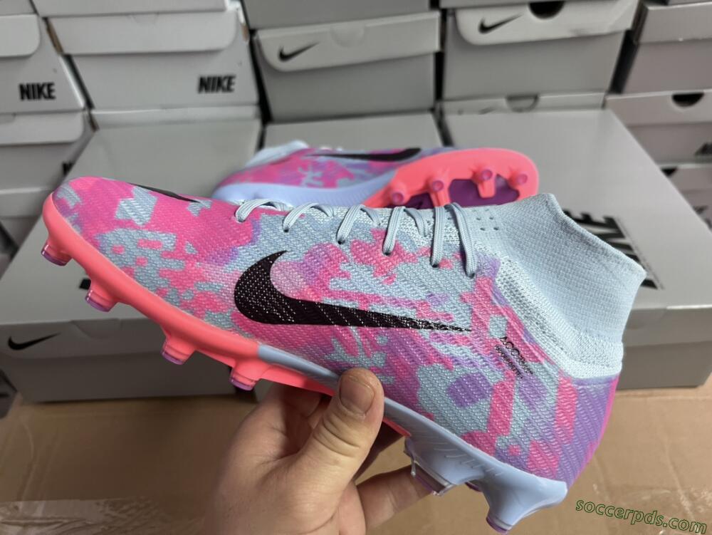 Nike Air Zoom Mercurial Superfly 9 Elite AG High-Tops Football Boots - Blue/Purple/Pink