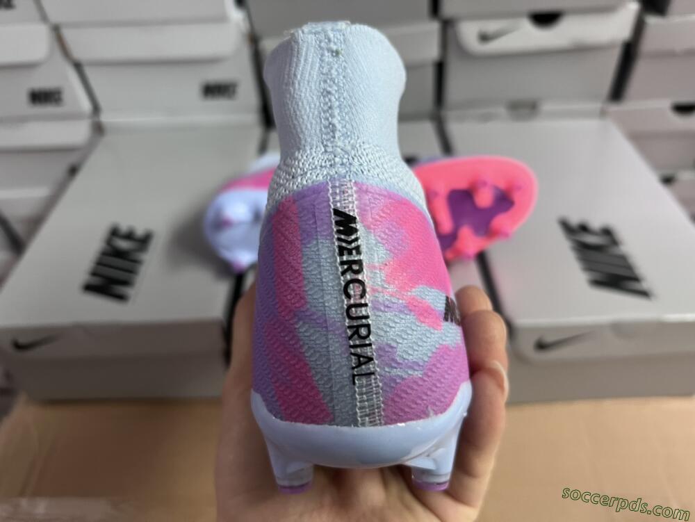 Nike Air Zoom Mercurial Superfly 9 Elite AG High-Tops Football Boots - Blue/Purple/Pink