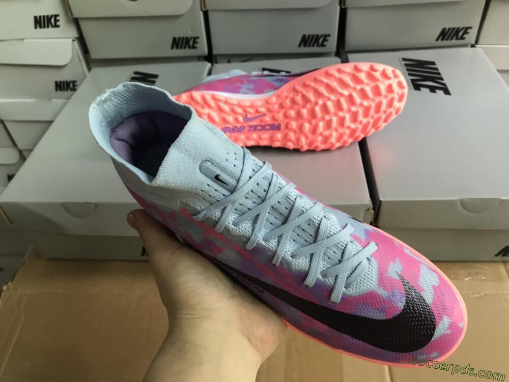 Nike Air Zoom Mercurial Superfly 9 Elite TF High-Tops Football Shoes - Blue/Purple/Red