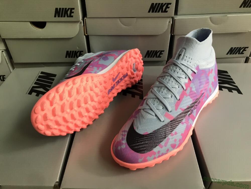 Nike Air Zoom Mercurial Superfly 9 Elite TF High-Tops Football Shoes - Blue/Purple/Red