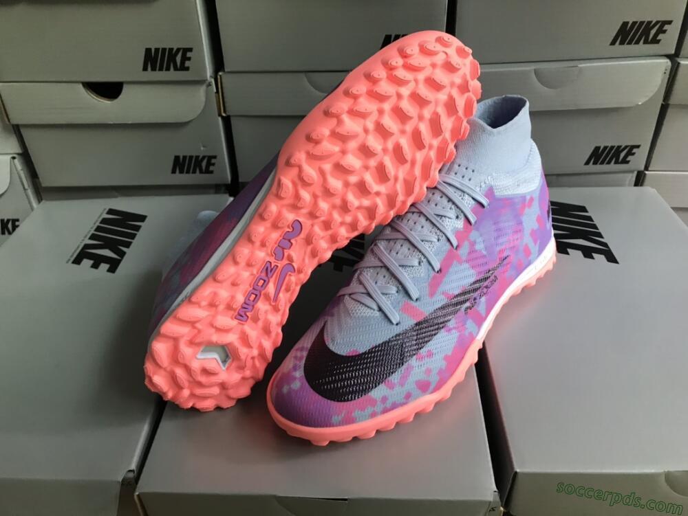 Nike Air Zoom Mercurial Superfly 9 Elite TF High-Tops Football Shoes - Blue/Purple/Red