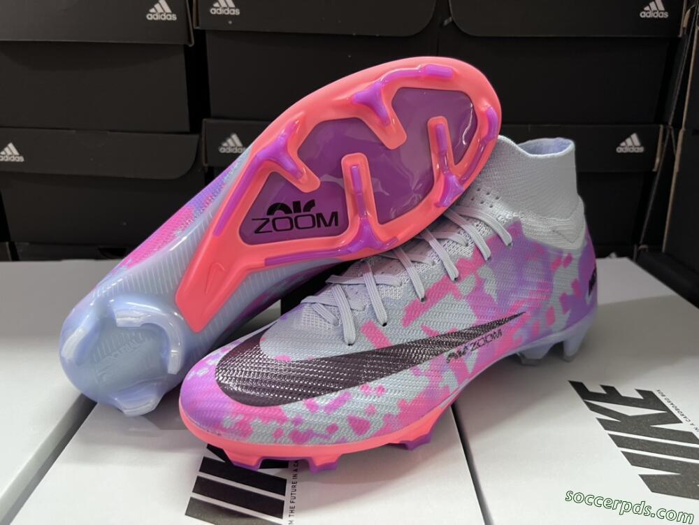 Nike Air Zoom Mercurial Superfly 9 Elite FG High-Tops Football Boots - Blue/Purple/Pink