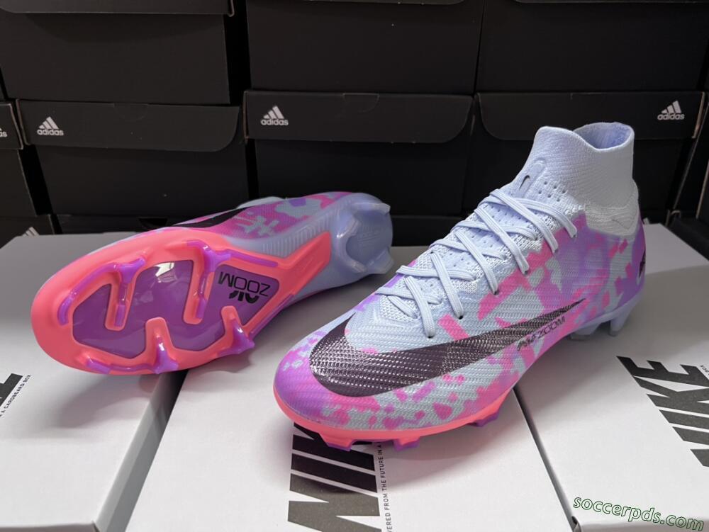 Nike Air Zoom Mercurial Superfly 9 Elite FG High-Tops Football Boots - Blue/Purple/Pink