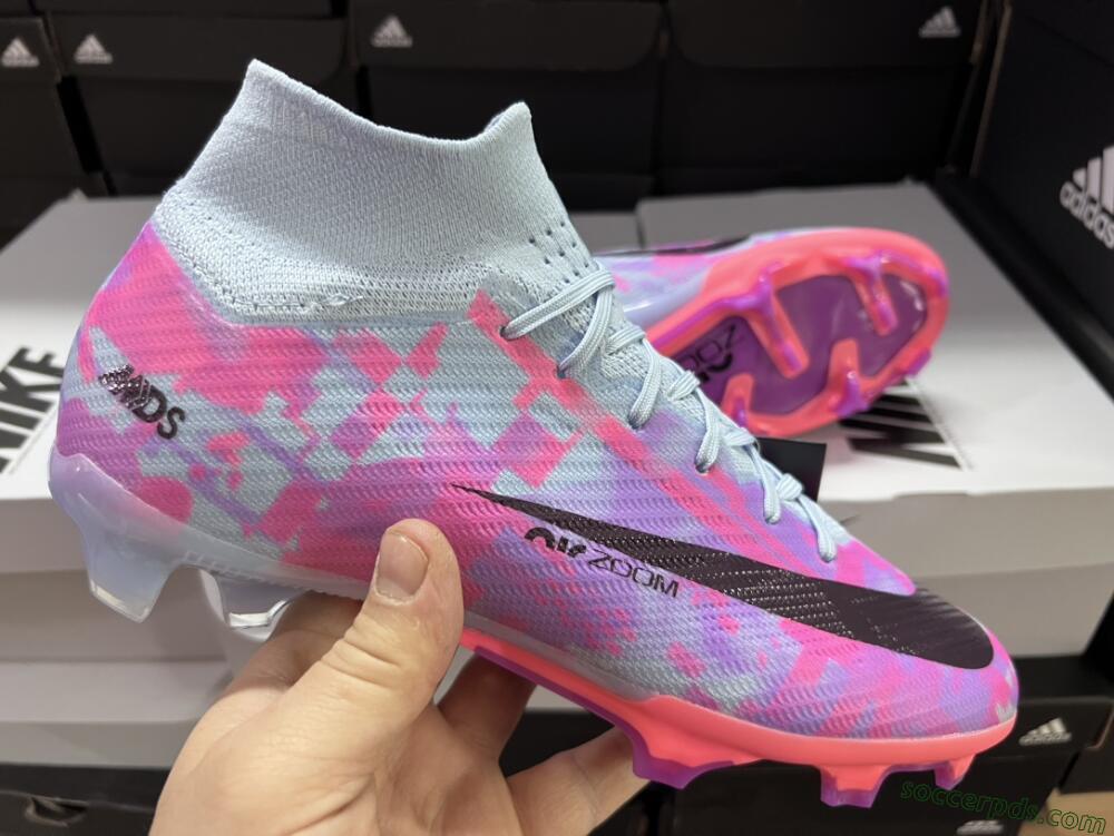 Nike Air Zoom Mercurial Superfly 9 Elite FG High-Tops Football Boots - Blue/Purple/Pink