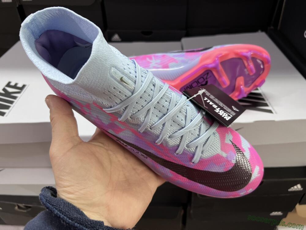 Nike Air Zoom Mercurial Superfly 9 Elite FG High-Tops Football Boots - Blue/Purple/Pink