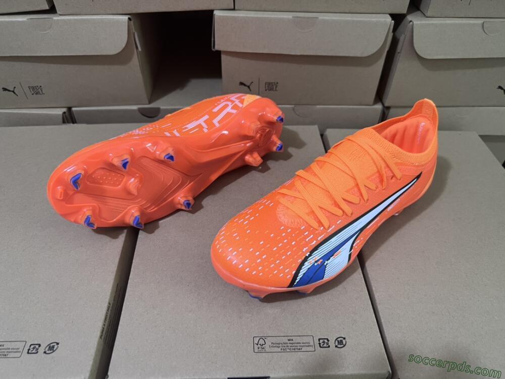Puma Ultra Ultimate FG Low-Tops Football Boots - Orange/White/Blue