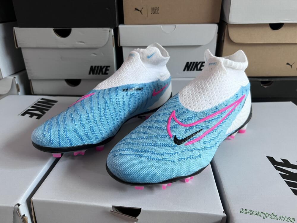 Nike Phantom GX Elite DF FG High-Tops Football Boots - Blue/White/Pink