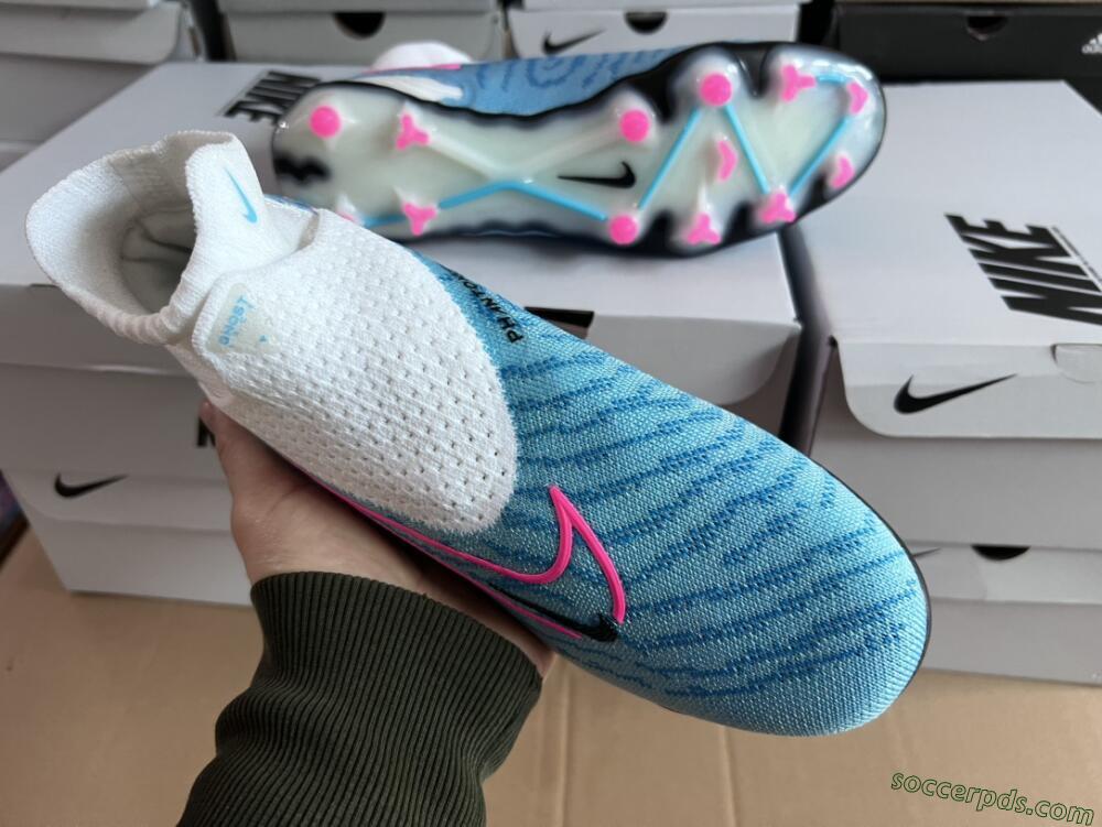 Nike Phantom GX Elite DF FG High-Tops Football Boots - Blue/White/Pink