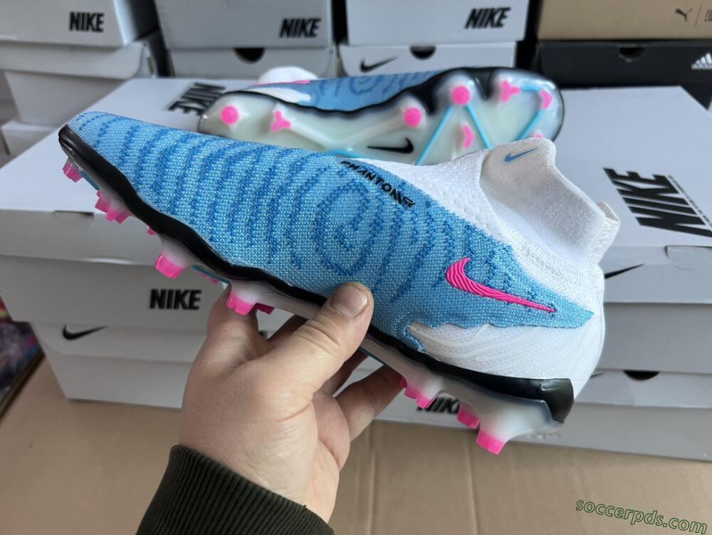 Nike Phantom GX Elite DF FG High-Tops Football Boots - Blue/White/Pink