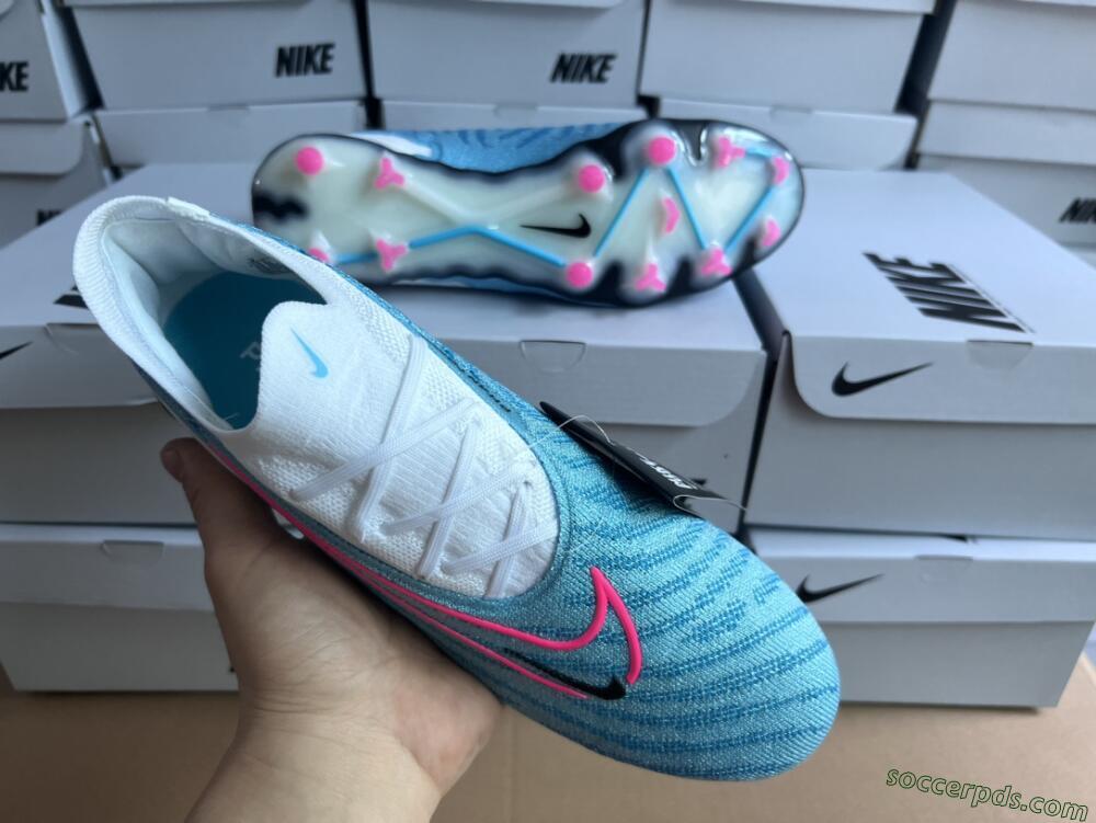 Nike Phantom GX Elite FG Low-Tops Football Boots - Blue/White/Pink