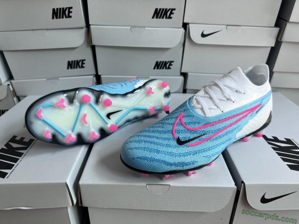 Nike Phantom GX Elite FG Low-Tops Football Boots - Blue/White/Pink