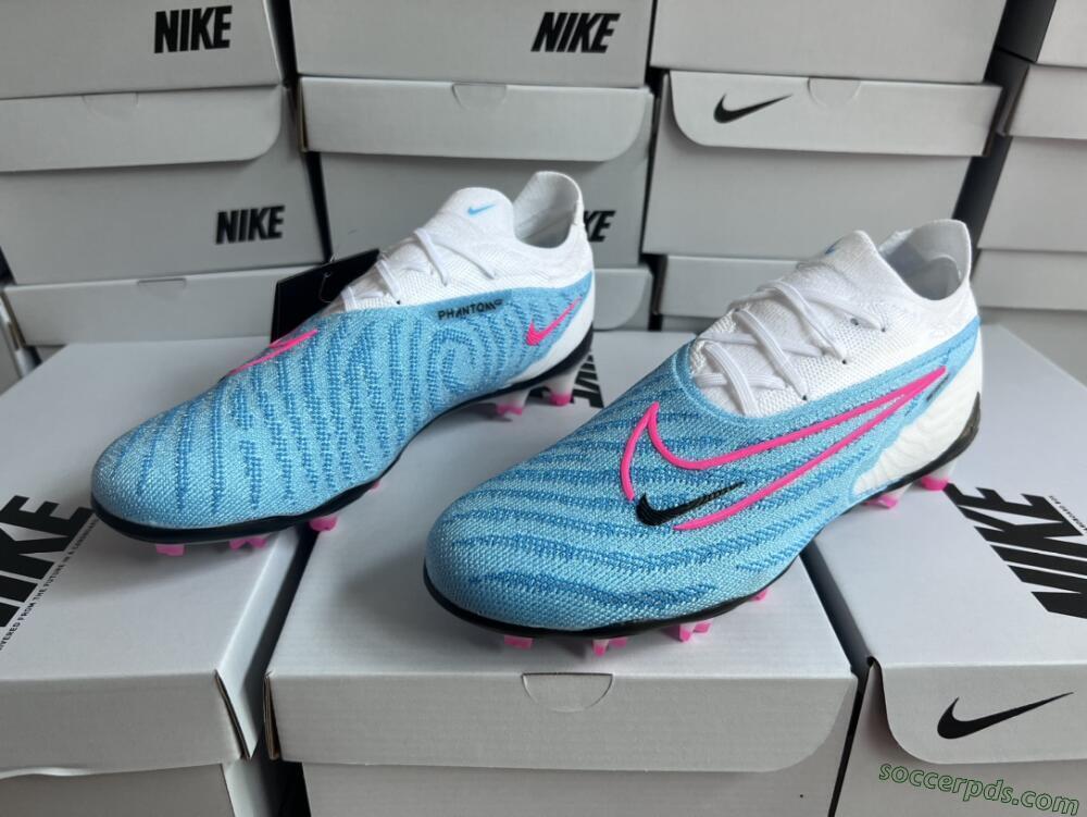 Nike Phantom GX Elite FG Low-Tops Football Boots - Blue/White/Pink