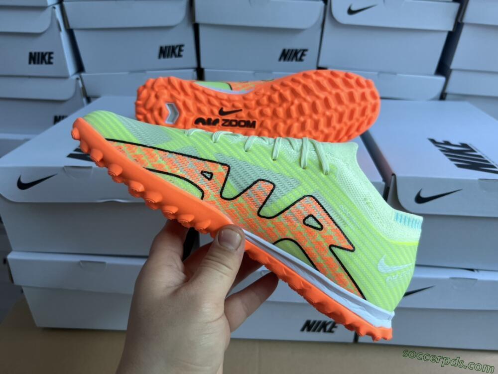 Nike Air Zoom Mercurial Vapor 15 Elite TF Low-Tops Football Shoes - Green/Black/Orange