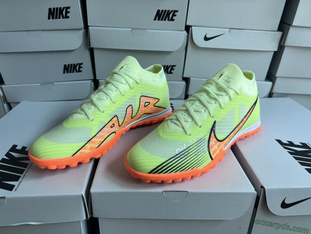 Nike Air Zoom Mercurial Vapor 15 Elite TF Low-Tops Football Shoes - Green/Black/Orange