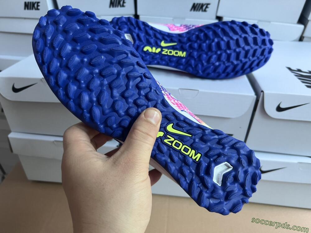 Nike Air Zoom Mercurial Vapor 15 Elite TF Low-Tops Football Shoes - White/Blue/Pink