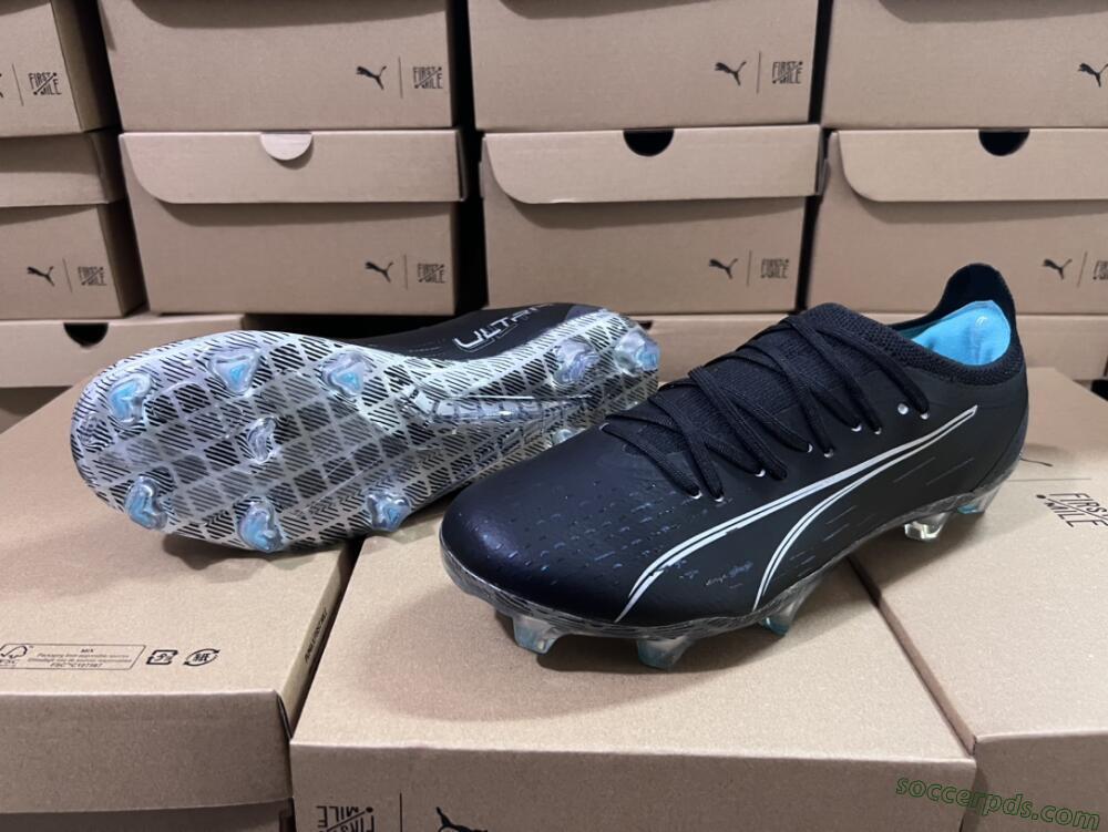 Puma Ultra Ultimate FG Low-Tops Football Boots - Black/White/Blue