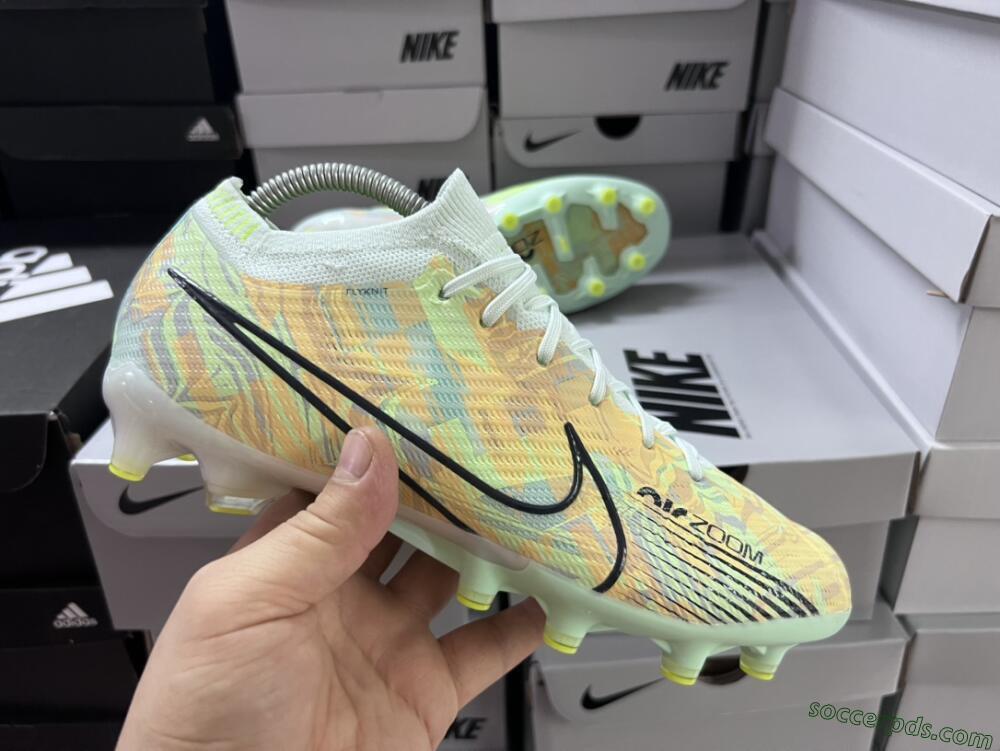 Nike Air Zoom Mercurial Vapor 15 Elite AG Low-Tops Football Boots - White/Green/Orange
