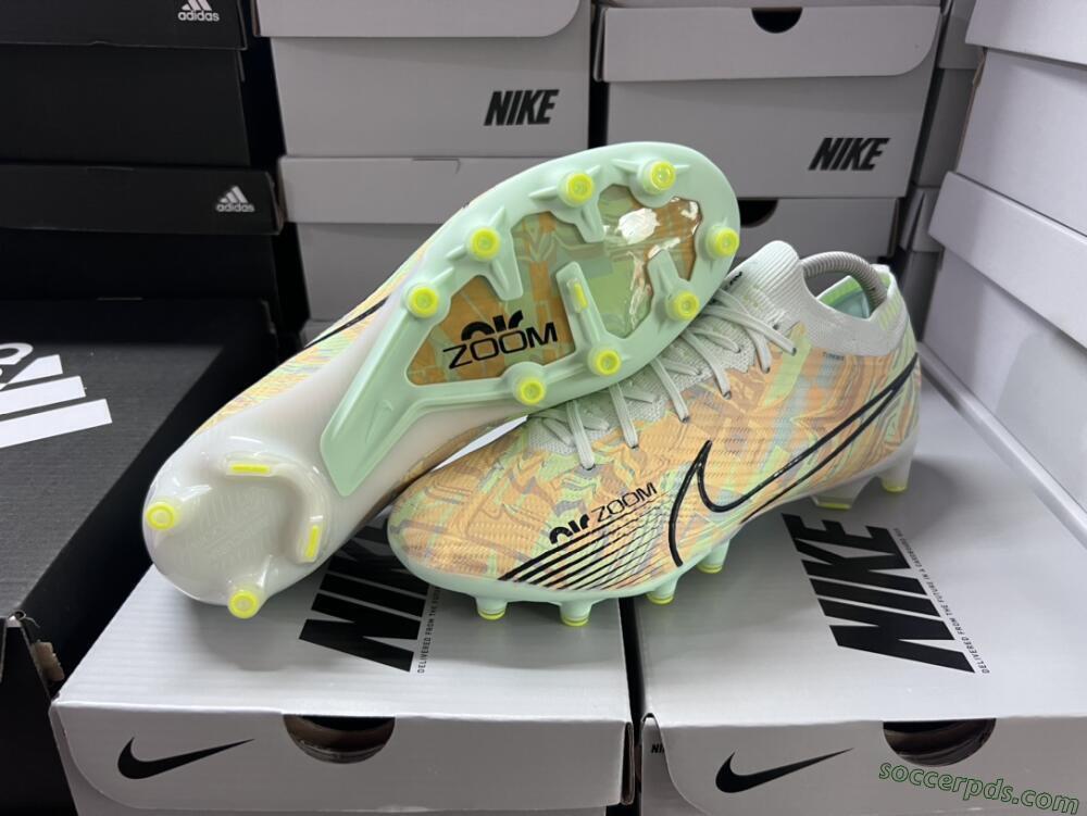 Nike Air Zoom Mercurial Vapor 15 Elite AG Low-Tops Football Boots - White/Green/Orange