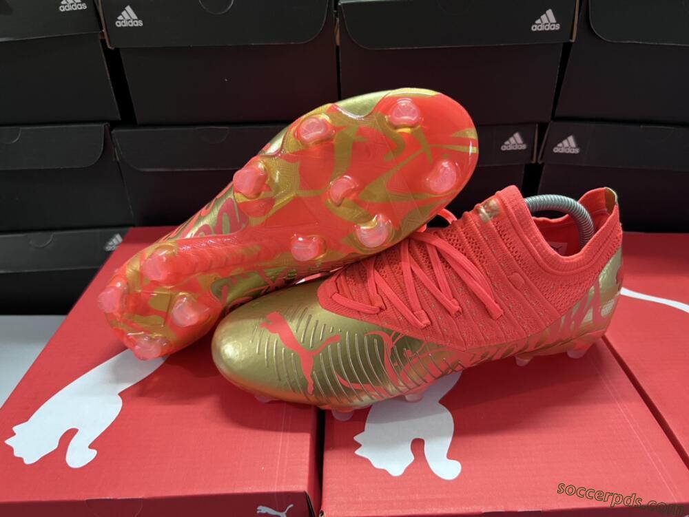 Puma Future Z 1.3 FG Low-Tops Football Boots - Red/Gold