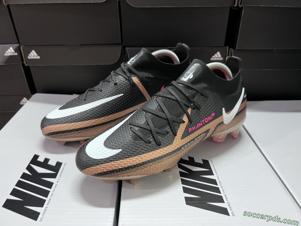 Nike Phantom GT 2 DF Elite FG High-Tops Football Boots - Black/Gold/White