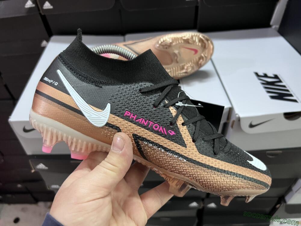 Nike Phantom GT 2 DF Elite FG High-Tops Football Boots - Black/Gold/White