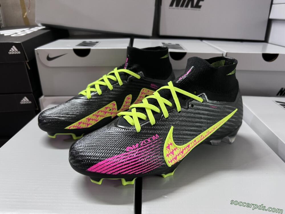 Nike Air Zoom Mercurial Superfly 9 Elite FG High-Tops Football Boots - Black/Yellow/Pink