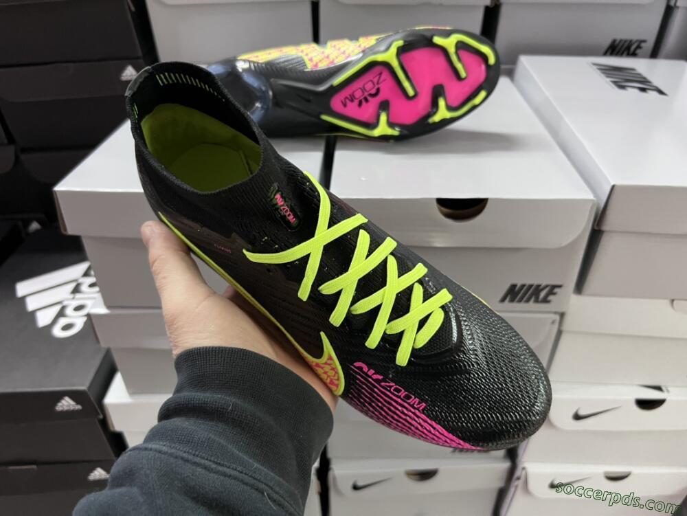 Nike Air Zoom Mercurial Superfly 9 Elite FG High-Tops Football Boots - Black/Yellow/Pink