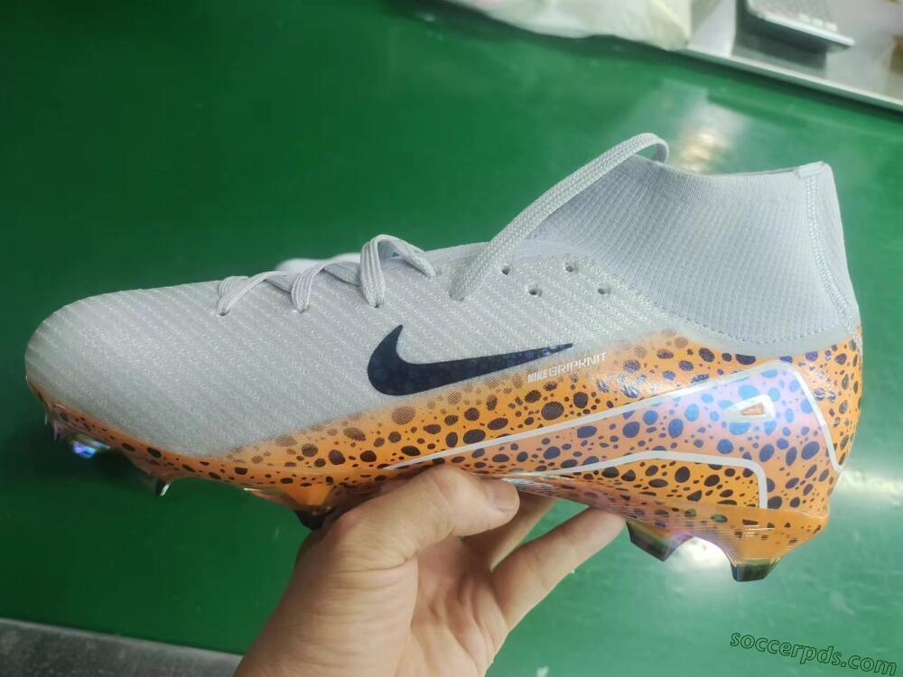 Nike Air Zoom Mercurial Superfly 10 Elite FG High-Tops Football Boots - Grey/Leopard/Gold
