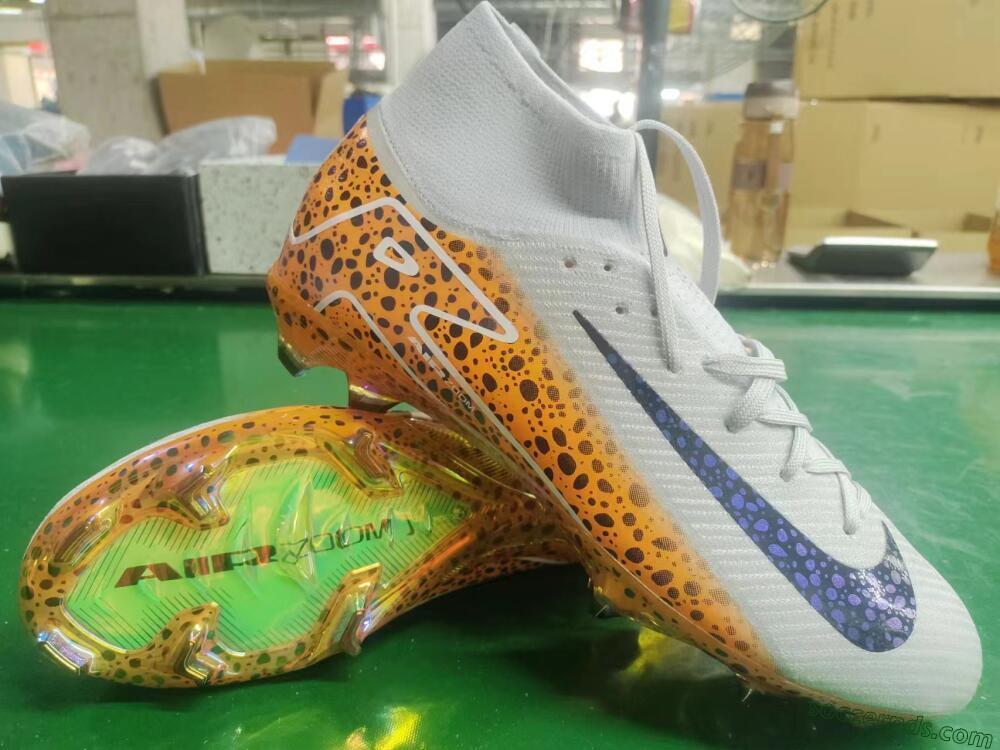 Nike Air Zoom Mercurial Superfly 10 Elite FG High-Tops Football Boots - Grey/Leopard/Gold