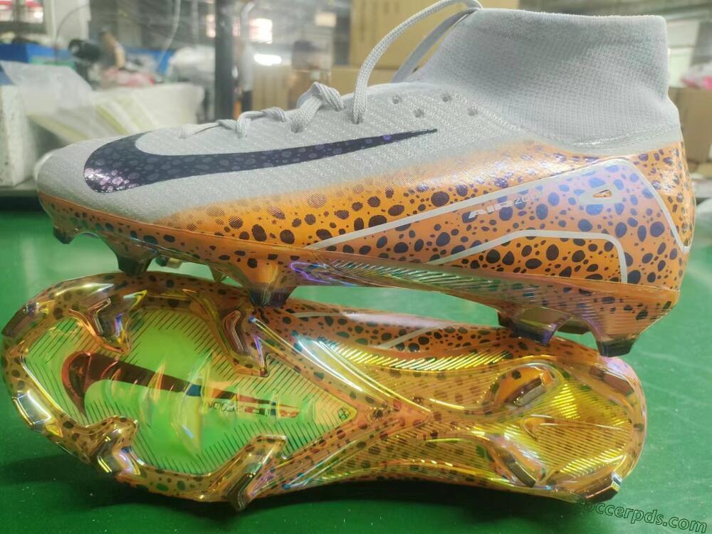 Nike Air Zoom Mercurial Superfly 10 Elite FG High-Tops Football Boots - Grey/Leopard/Gold