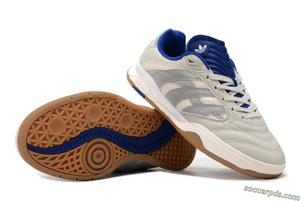 Adidas Predator Mundial IC Low-Tops Football Shoes - Grey/Blue/White 0