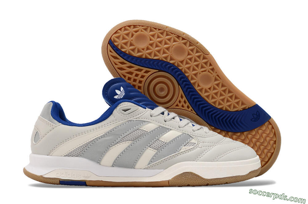 Adidas Predator Mundial IC Low-Tops Football Shoes - Grey/Blue/White 1