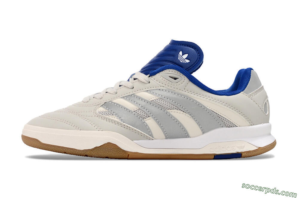 Adidas Predator Mundial IC Low-Tops Football Shoes - Grey/Blue/White 2