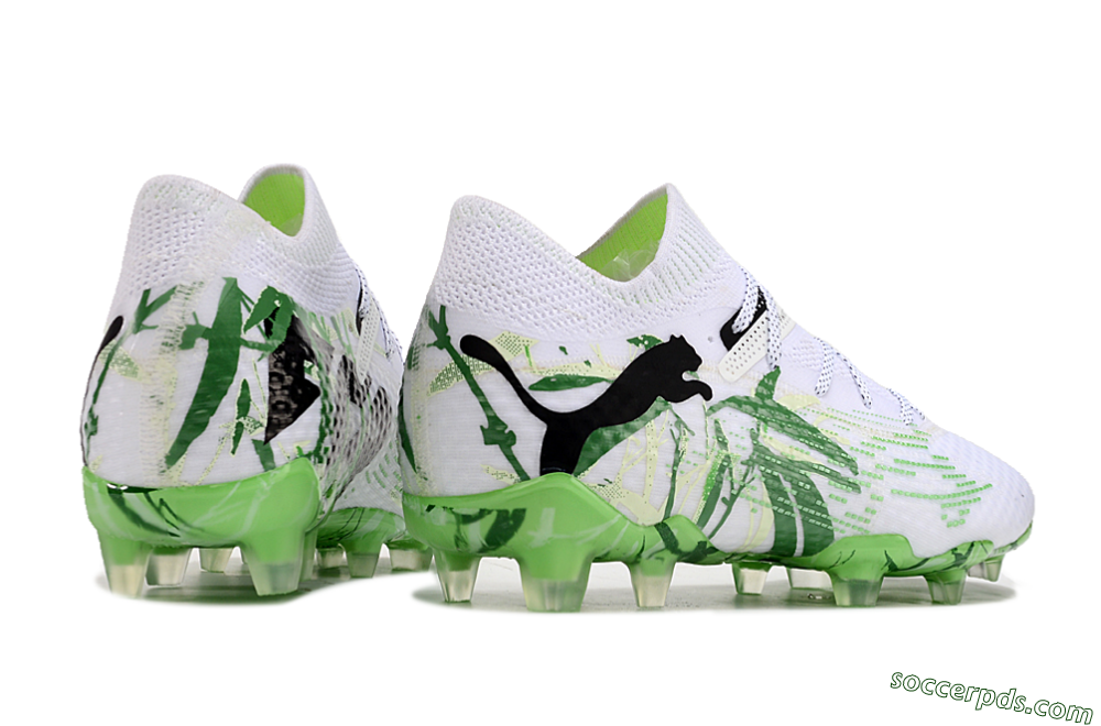 Puma Future 7 Ultimate FG Low-Tops Football Boots - White/Black/Green 6