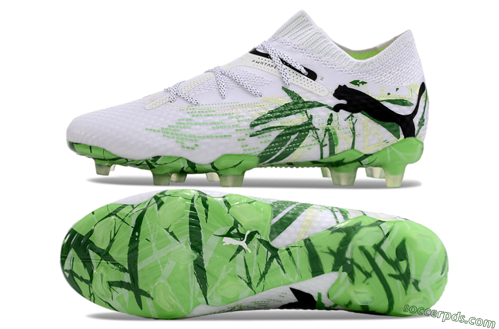 Puma Future 7 Ultimate FG Low-Tops Football Boots - White/Black/Green 0