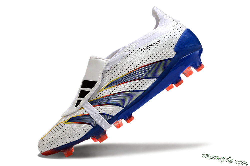 Adidas Predator Elite Foldover Tongue Euphoria FG Low-Tops Football Boots - White/Silver/Blue 5