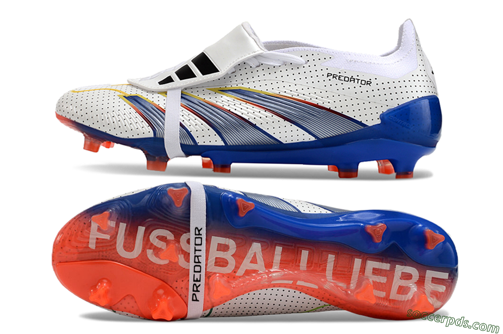 Adidas Predator Elite Foldover Tongue Euphoria FG Low-Tops Football Boots - White/Silver/Blue 0