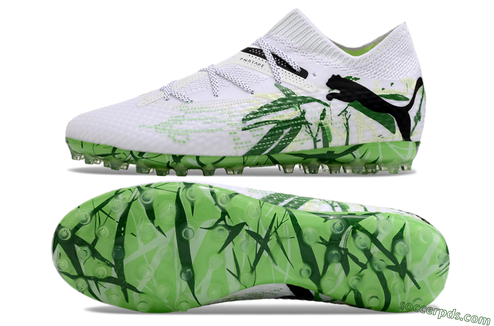 Puma Future 7 Ultimate MG Low-Tops Football Boots - White/Black/Green 0