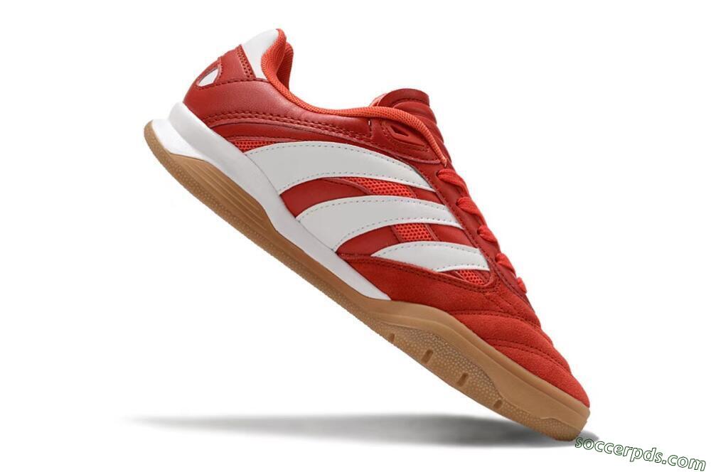 Adidas Predator Mundial IC Low-Tops Football Shoes - Red/White/Brown 4
