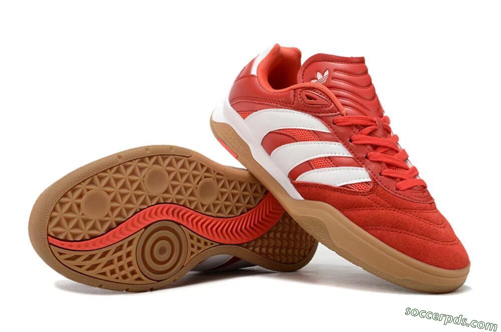 Adidas Predator Mundial IC Low-Tops Football Shoes - Red/White/Brown 0