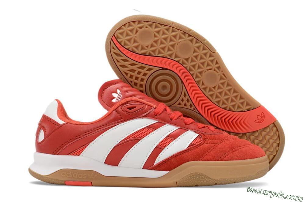 Adidas Predator Mundial IC Low-Tops Football Shoes - Red/White/Brown 1