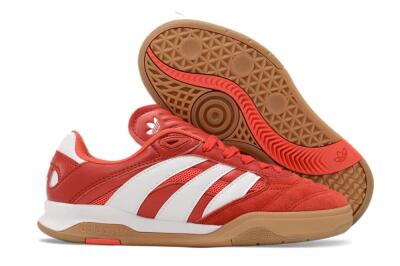 Adidas Predator Mundial IC Low-Tops Football Shoes - Red/White/Brown