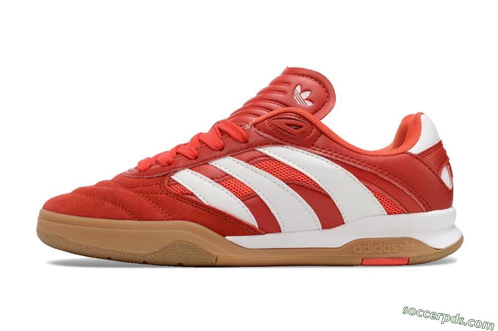 Adidas Predator Mundial IC Low-Tops Football Shoes - Red/White/Brown 2