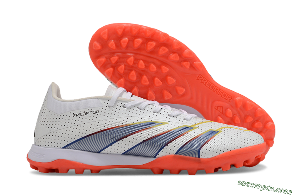 Adidas Predator 24 Elite TF Low-Tops Football Shoes - White/Silver/Red 1