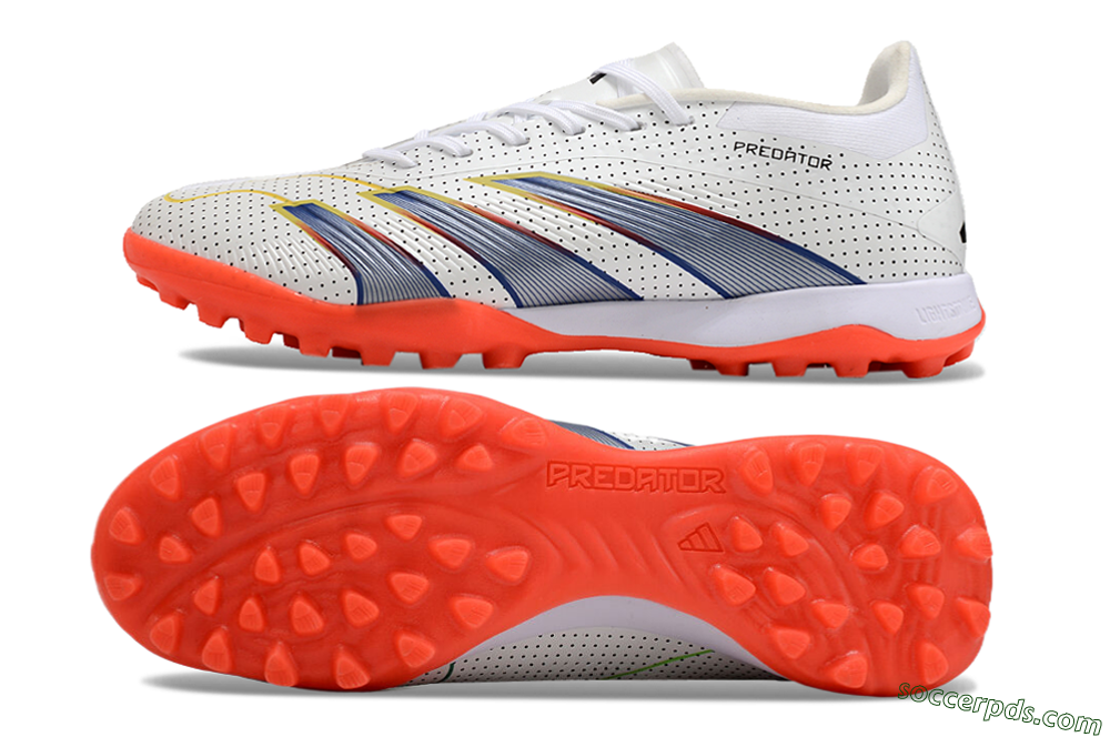 Adidas Predator 24 Elite TF Low-Tops Football Shoes - White/Silver/Red 0