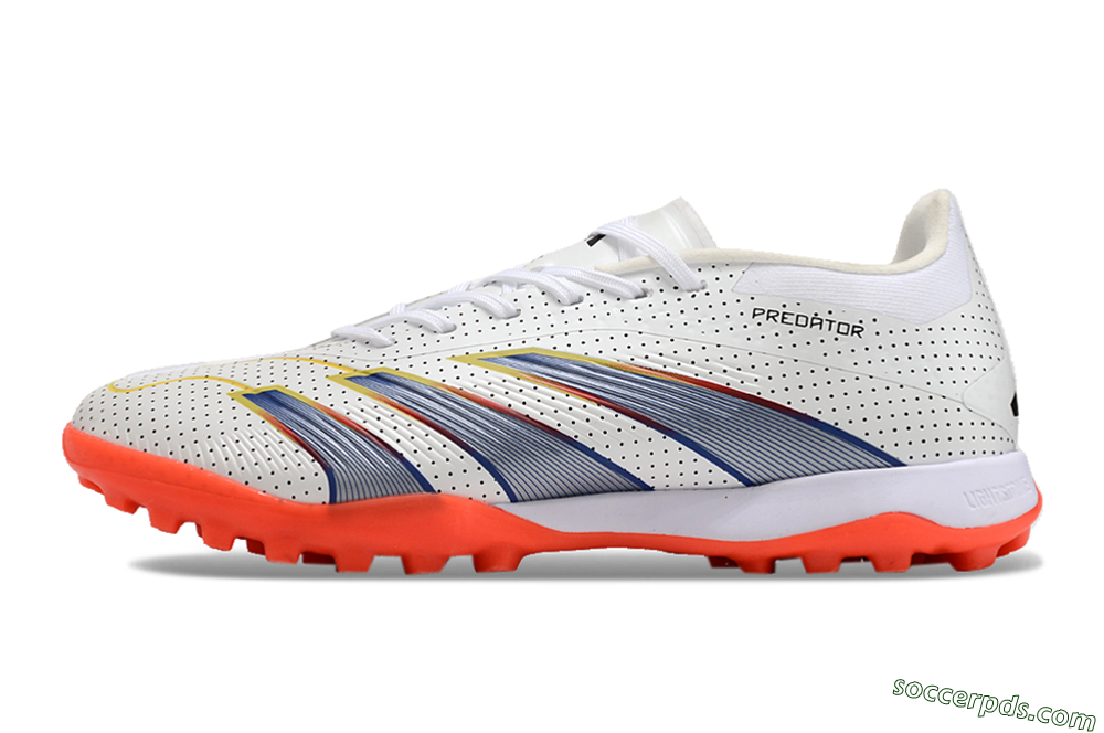 Adidas Predator 24 Elite TF Low-Tops Football Shoes - White/Silver/Red 2