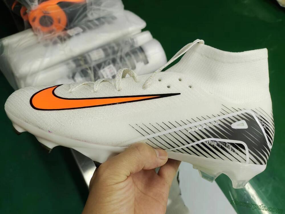 Nike Air Zoom Mercurial Superfly 10 Elite FG High-Tops Football Boots - White/Orange/Black